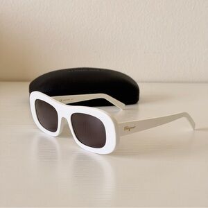 New! Salvatore Ferragamo White Sunglasses, SF1046S 101, Authentic
